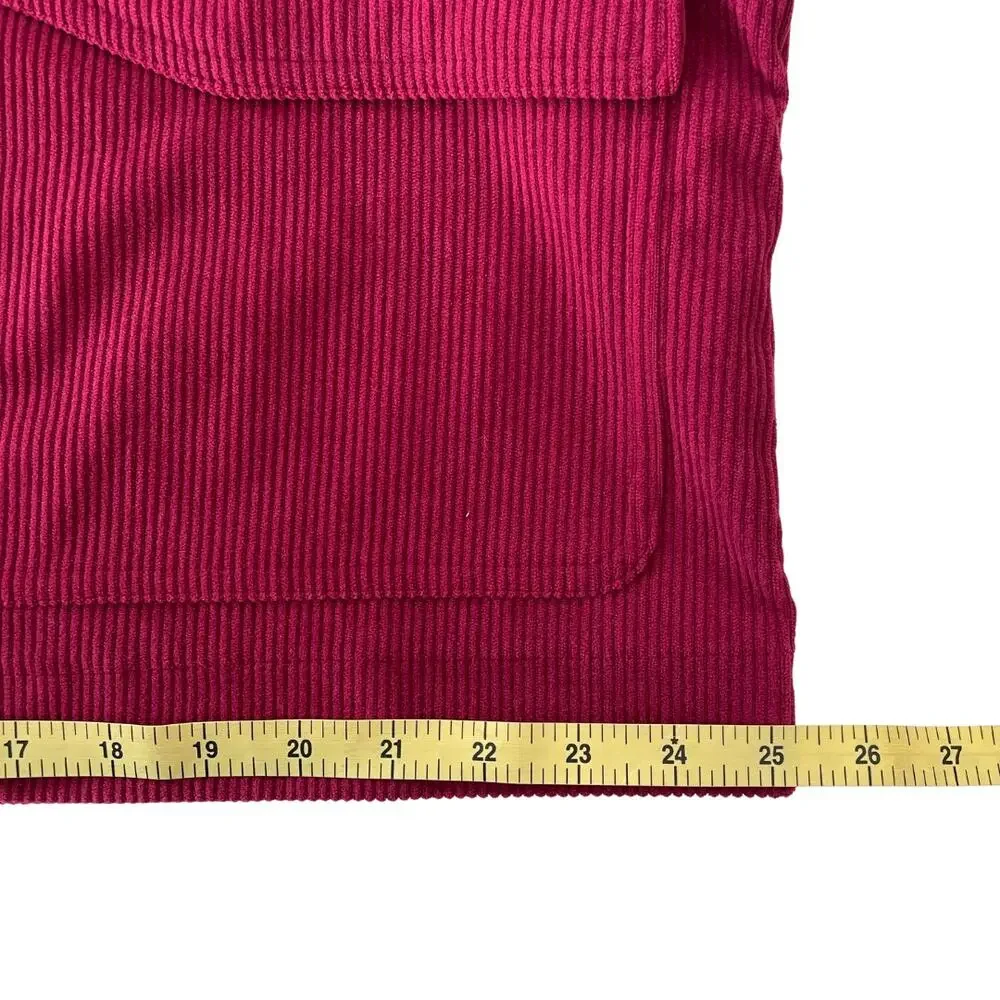 Avec Les Filles Women's Raspberry Corduroy Cropped High Collar Jacket - Plus 1X